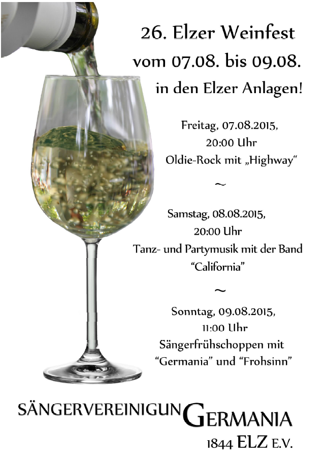 Das 26. Elzer Weinfest lockt in die Anlagen 